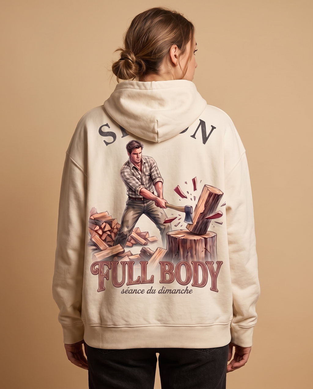 Hoodie lourd « Full Body » — écru