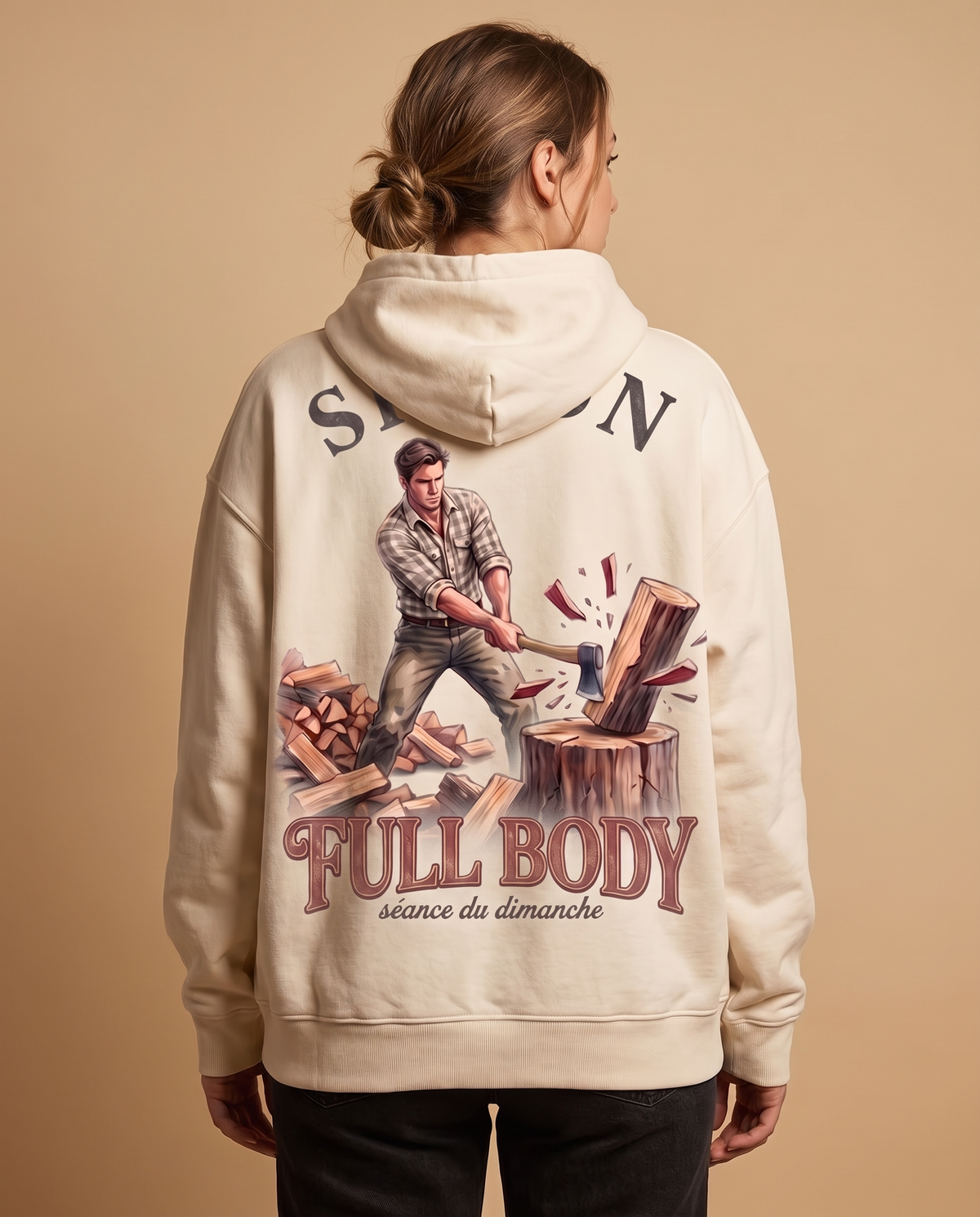 Hoodie lourd « Full Body » — écru