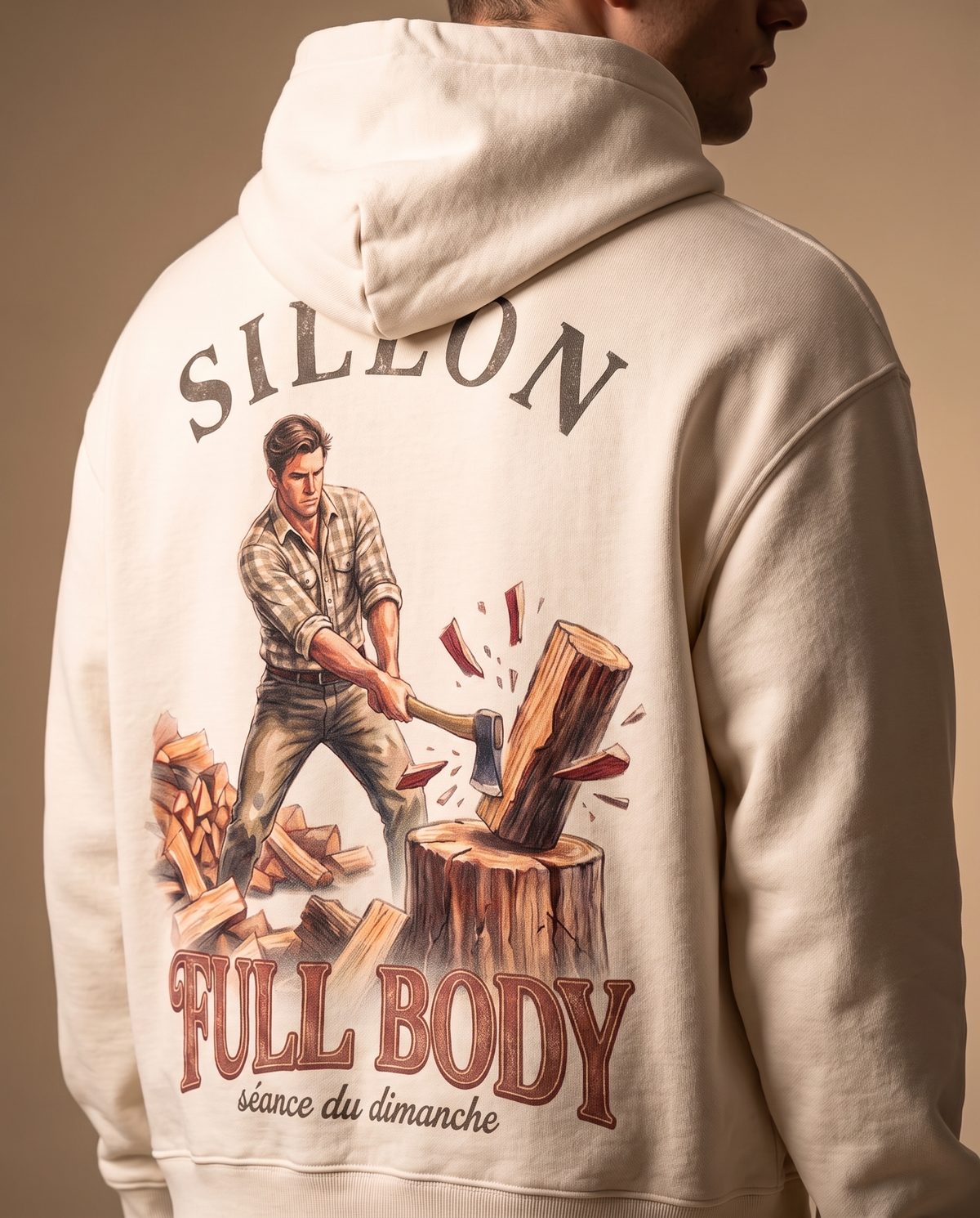 Hoodie lourd « Full Body » — écru