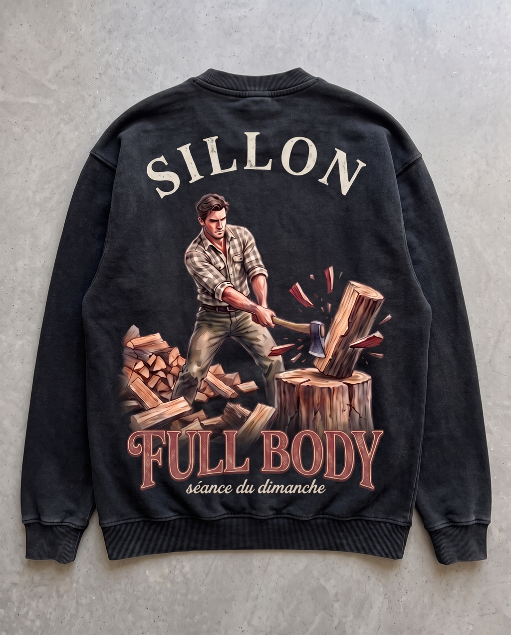 Hoodie lourd « Full Body » — noir délavé