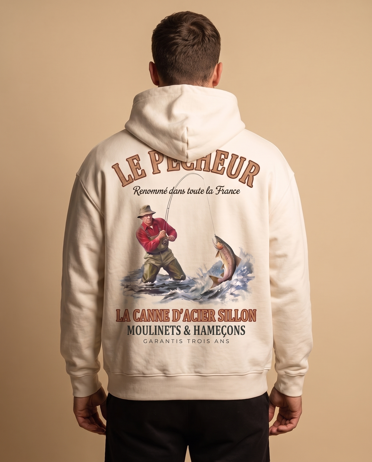 Hoodie lourd « Le Pêcheur » — écru