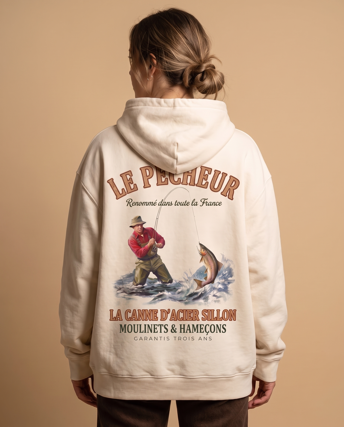 Hoodie lourd « Le Pêcheur » — écru