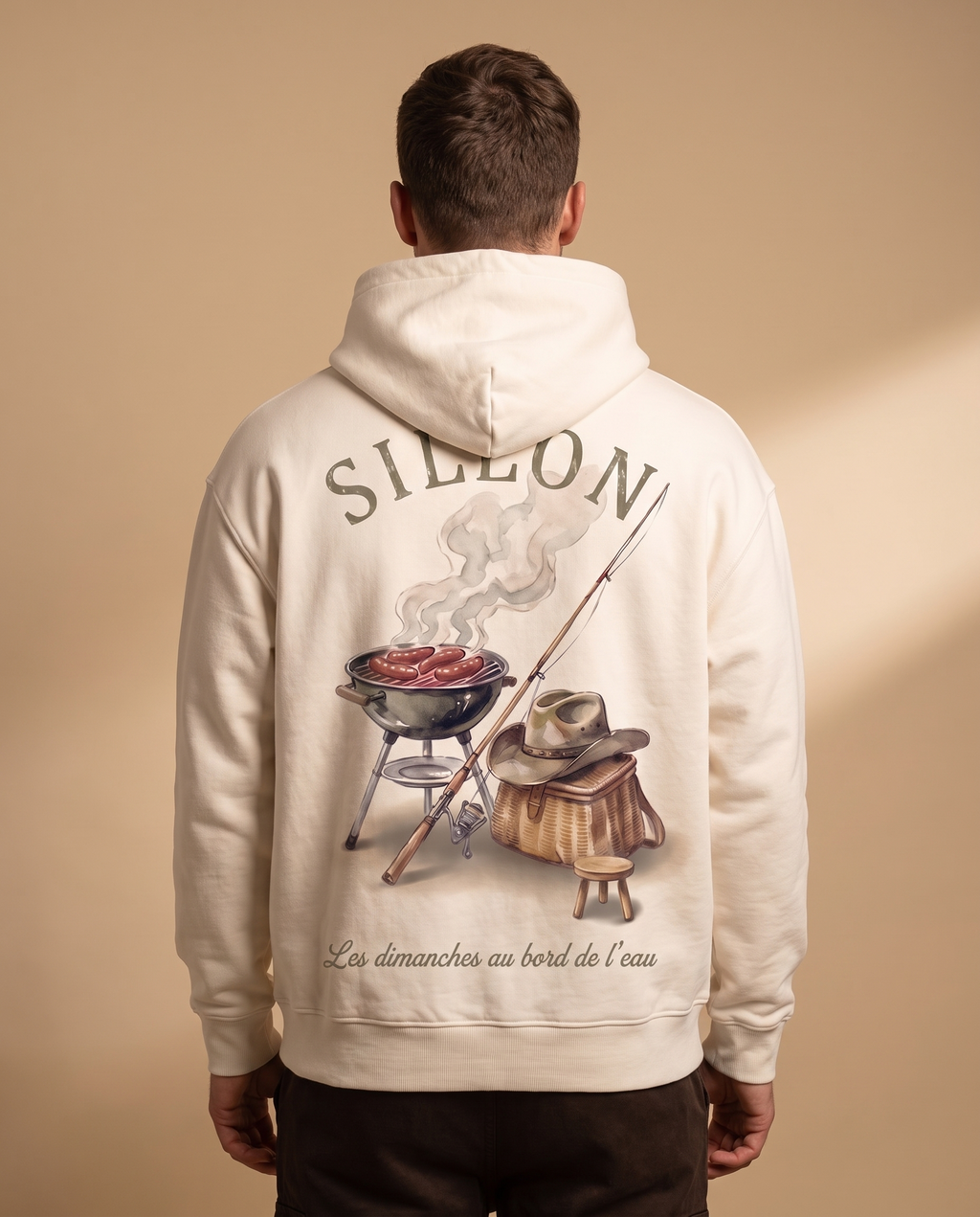 Hoodie lourd « Les Dimanches au bord de l'eau » — écru