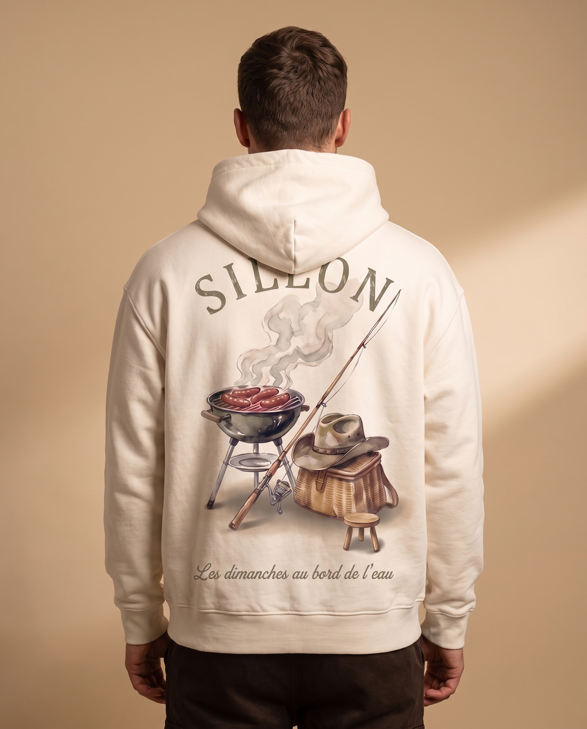 Hoodie lourd « Les Dimanches au bord de l'eau » — écru
