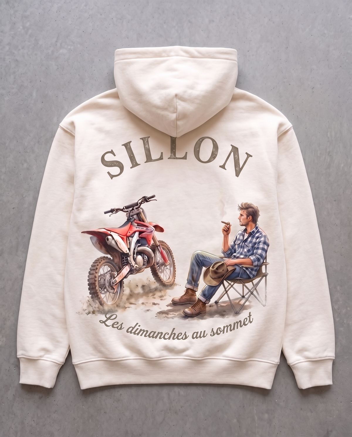 Hoodie lourd « Les Dimanches au sommet » — écru