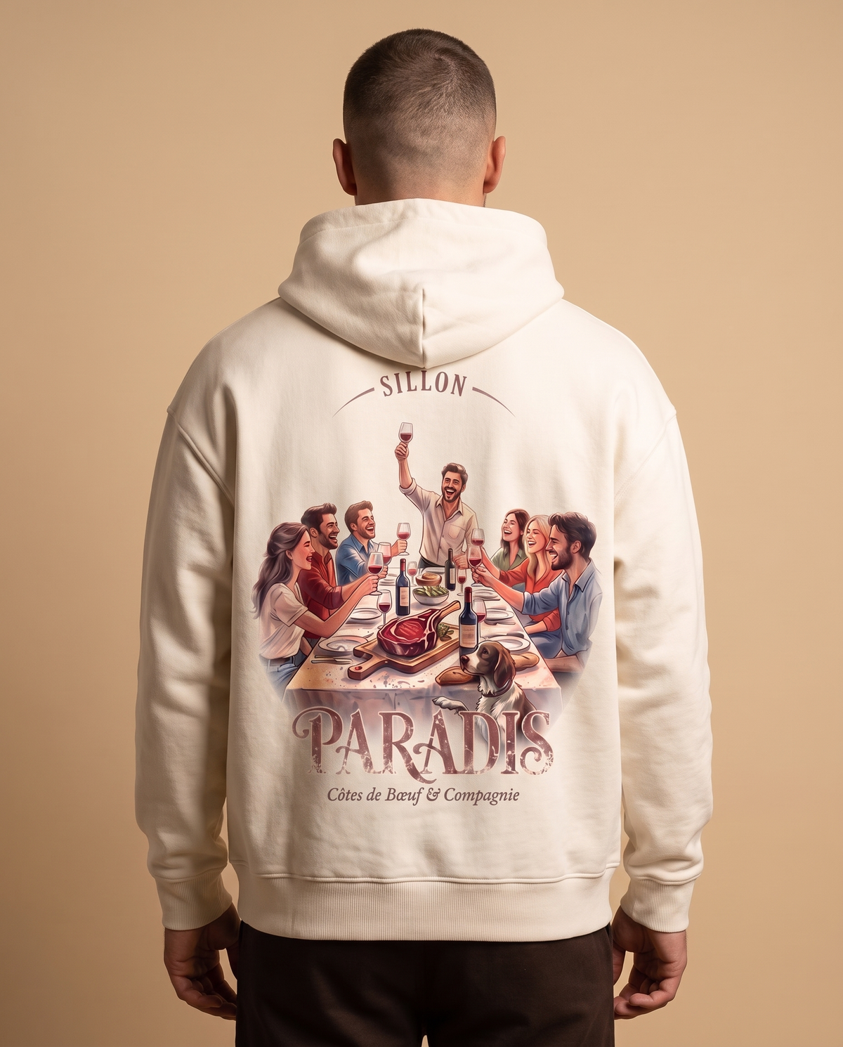 Hoodie lourd « Paradis » — écru