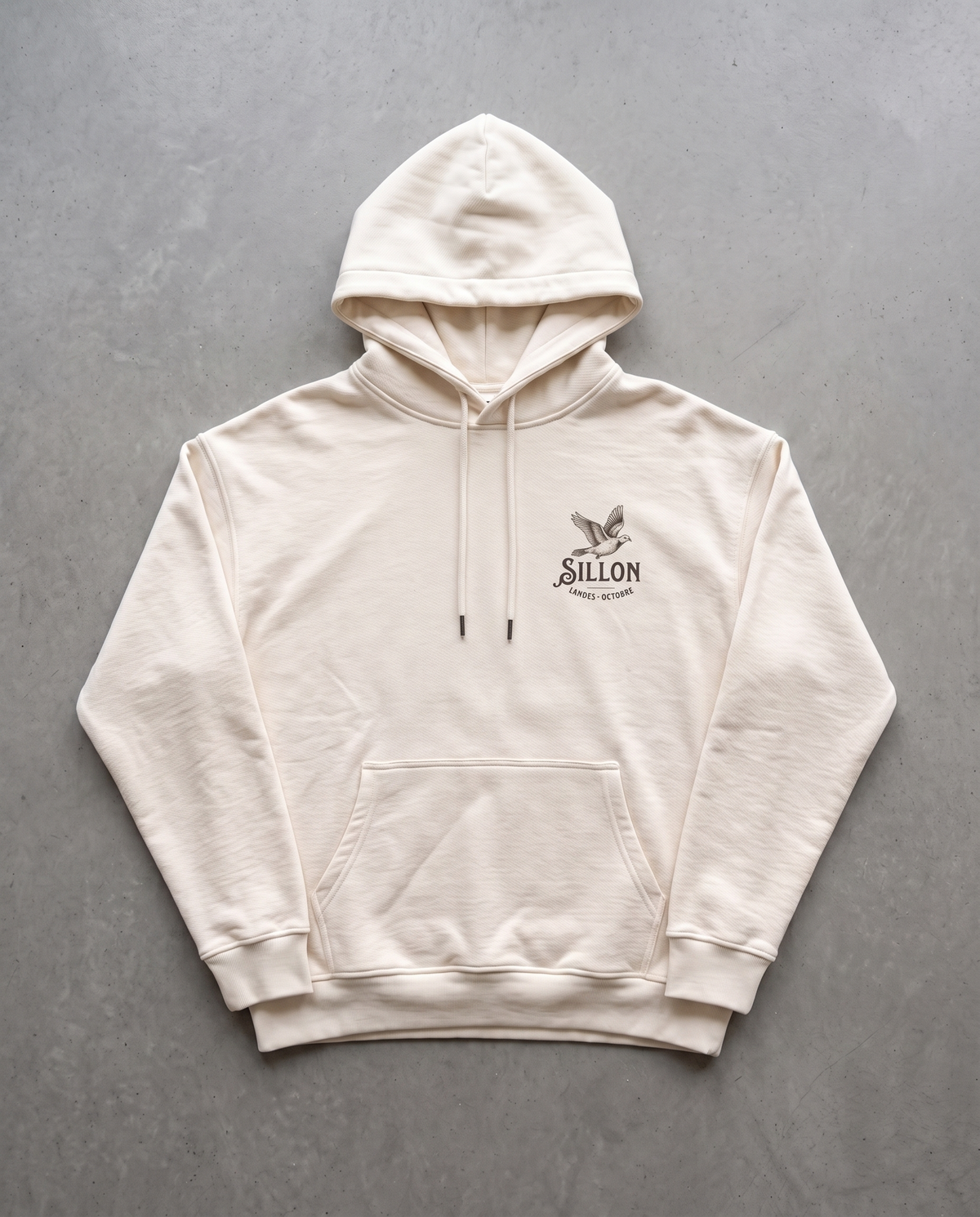 Hoodie lourd « La Palombière » — écru