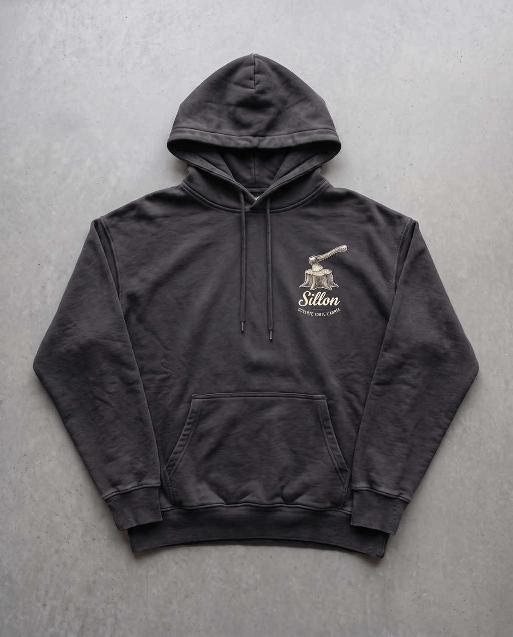 Hoodie lourd « La Salle de Sport » — noir délavé