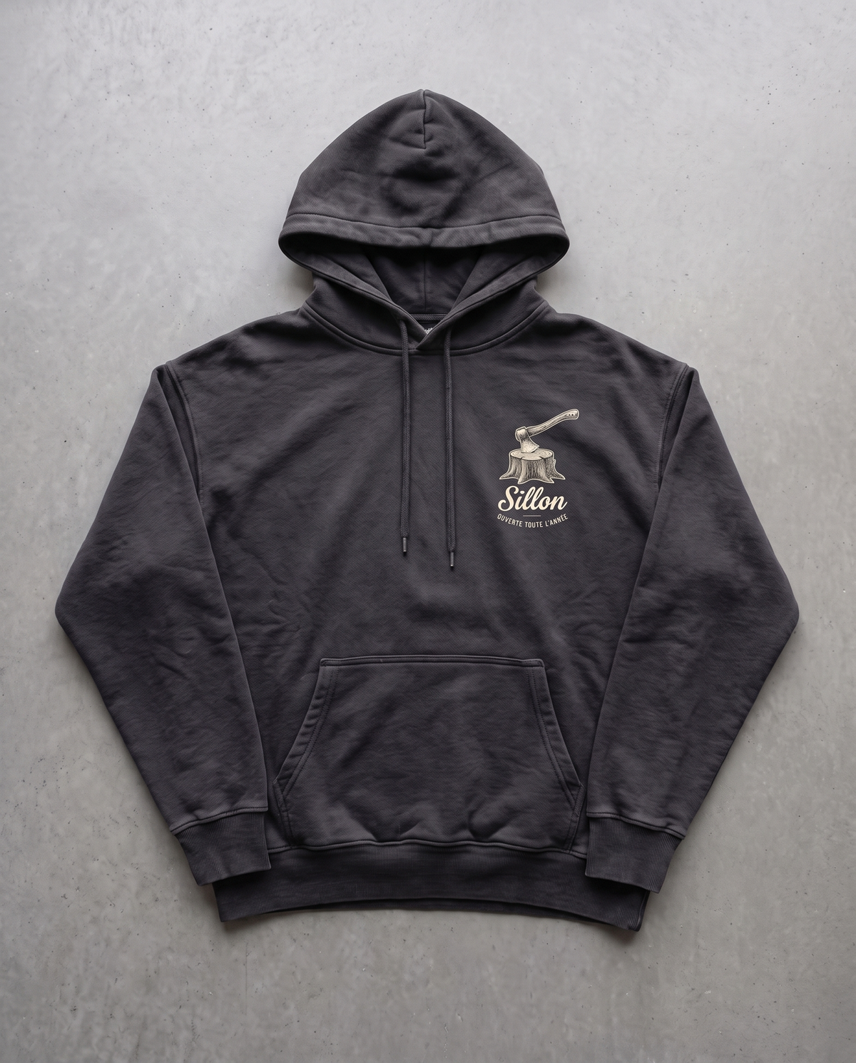 Hoodie lourd « La Salle de Sport » — noir délavé