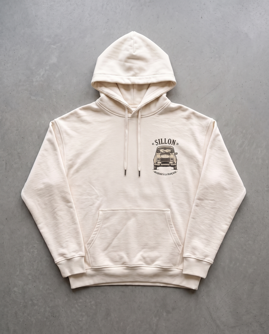Hoodie lourd « Le Casse du Siècle » — écru