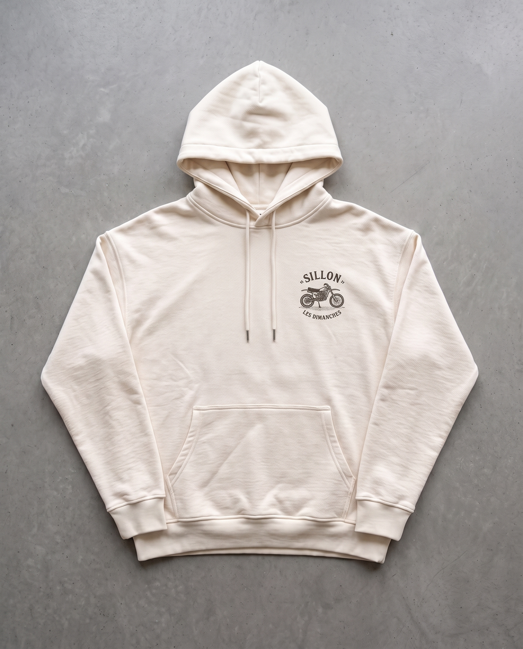 Hoodie lourd « Les Dimanches au sommet » — écru