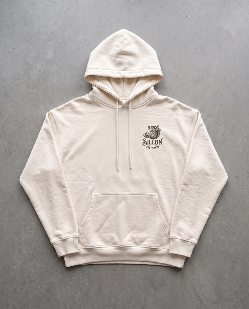 Hoodie lourd « L'Ouverture » — écru