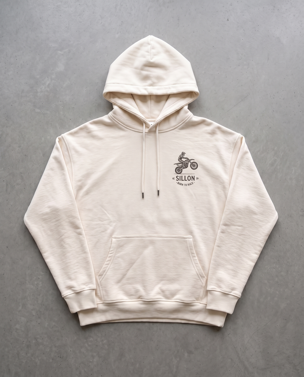 Hoodie lourd « Motorsport » — écru