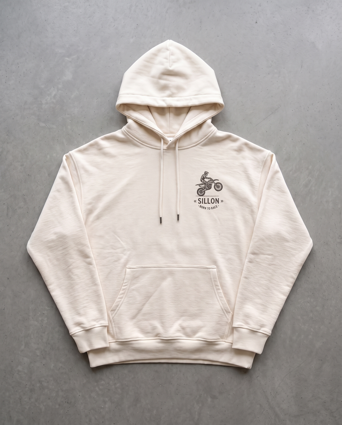 Hoodie lourd « Motorsport » — écru