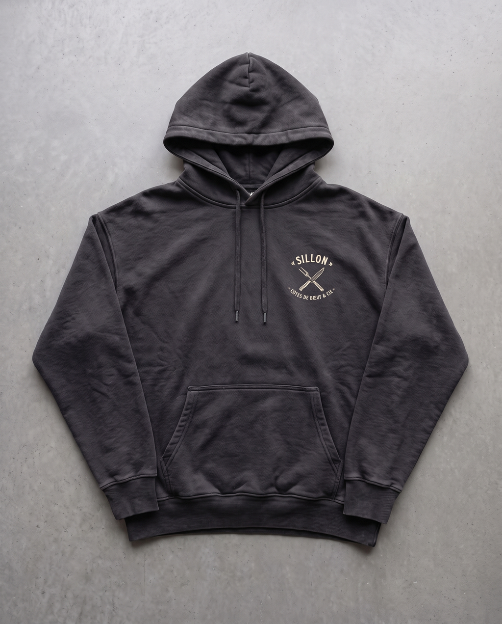 Hoodie lourd « Paradis » — noir délavé