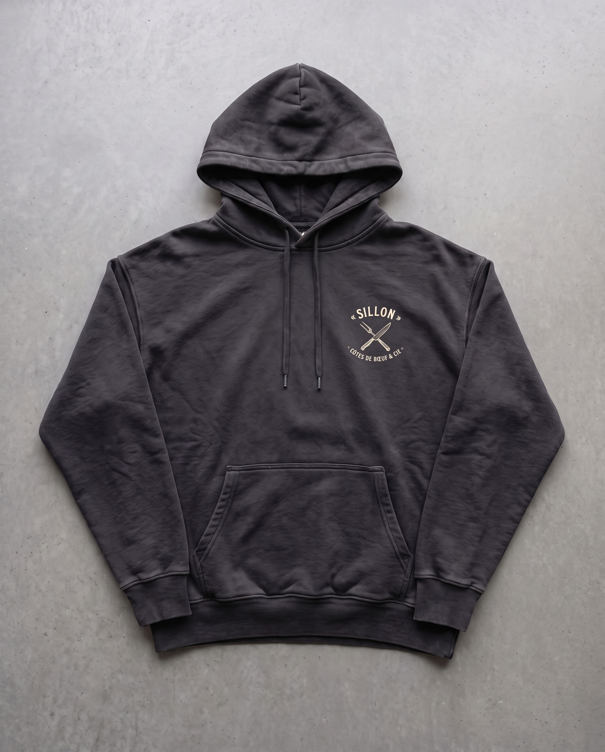 Hoodie lourd « Paradis » — noir délavé