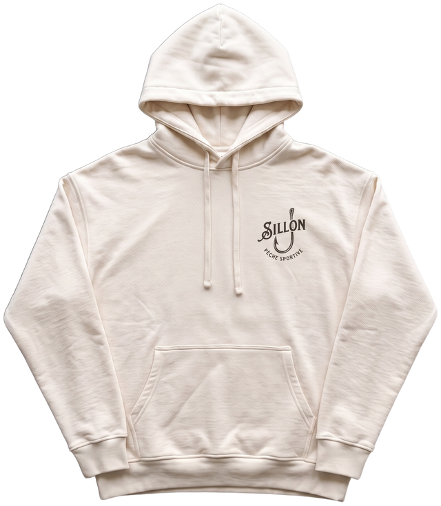 Hoodie lourd « Cannes & Moulinets » — écru — devant