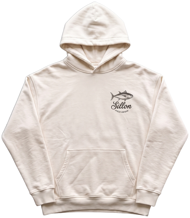 Hoodie lourd « Commerce de Gros » — écru — devant
