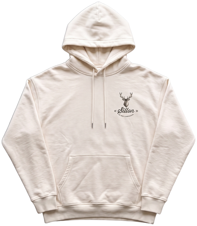 Hoodie lourd « De nos campagnes » — écru — devant