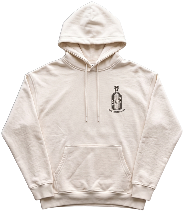 Hoodie lourd « Digo d'époque » — écru — devant