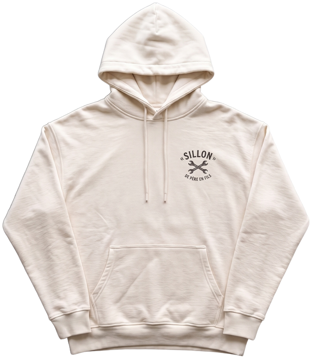 Hoodie lourd « Extra-scolaire » — écru — devant