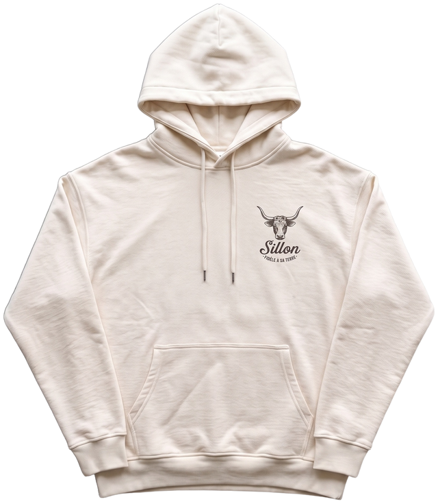 Hoodie lourd « Fidèle à sa terre » — écru — devant