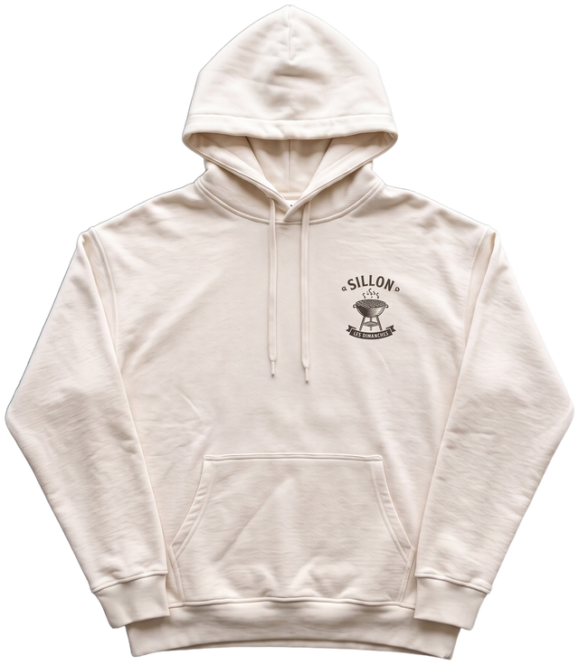 Hoodie lourd « Les Dimanches au bord de l'eau » — écru — devant