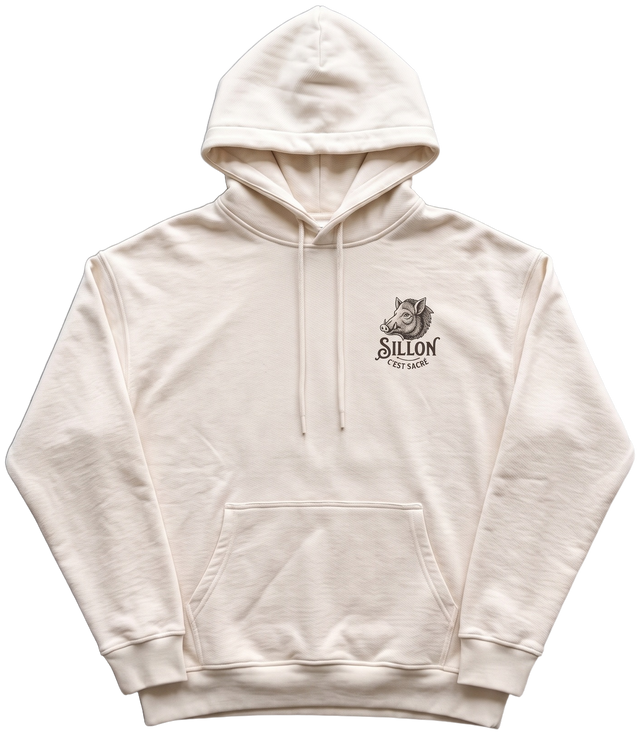 Hoodie lourd « L'Ouverture » — écru — devant