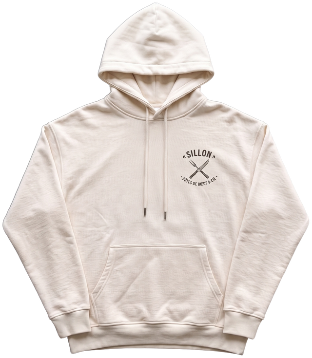 Hoodie lourd « Paradis » — écru — devant