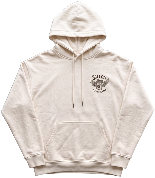 Hoodie lourd « Plaisir de Pays » — écru — devant