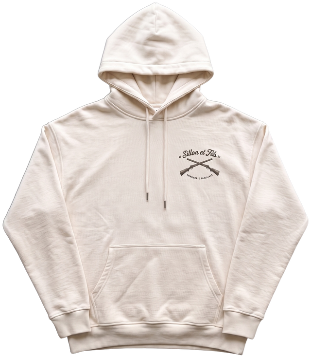 Hoodie lourd « Sillon & Fils » — écru — devant
