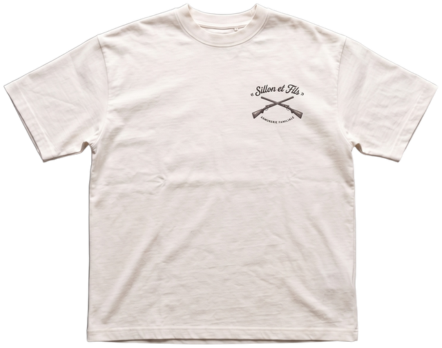 Tee lourd « Sillon & Fils » — écru — devant