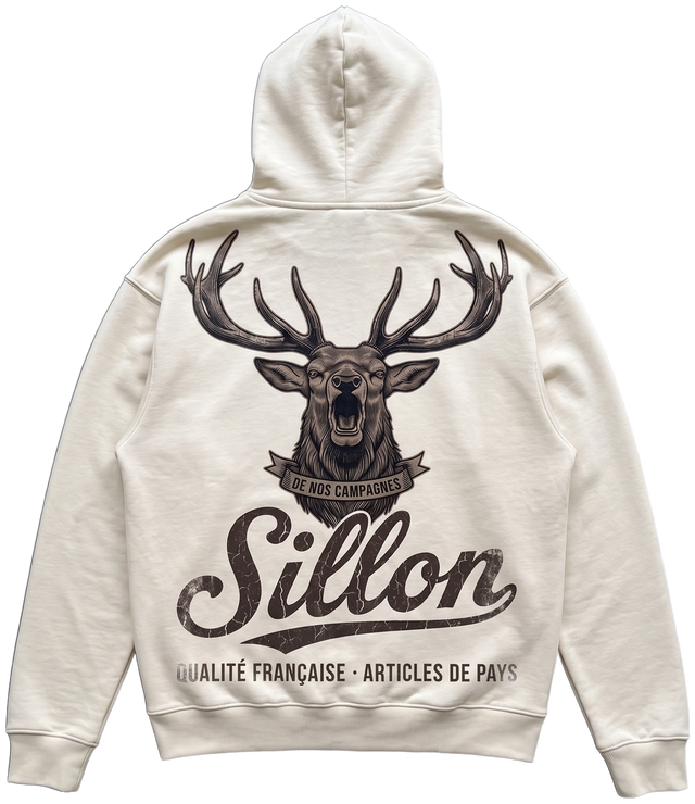 Hoodie lourd « De nos campagnes » — écru — dos