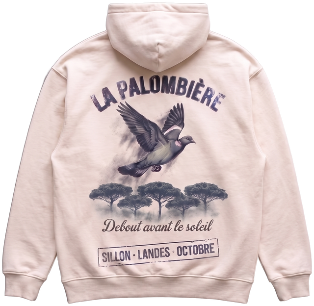 Hoodie lourd « La Palombière » — écru — dos