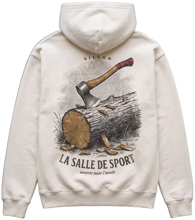 Hoodie lourd « La Salle de Sport » — écru — dos
