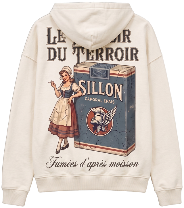 Hoodie lourd « Le Plaisir du Terroir » — écru — dos