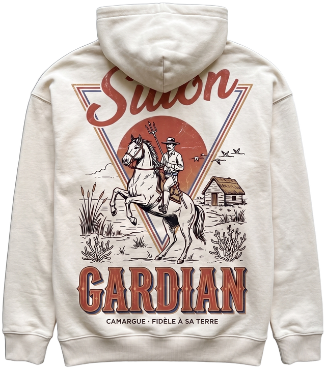 Hoodie lourd « L'Original Gardian » — écru — dos