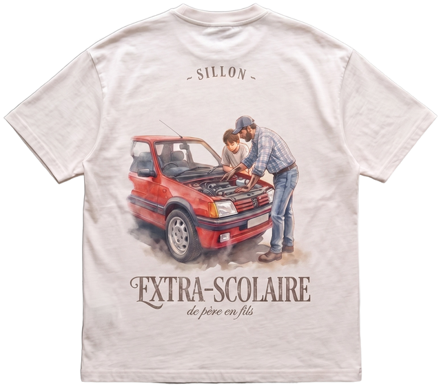 Tee lourd « Extra-scolaire » — écru — dos