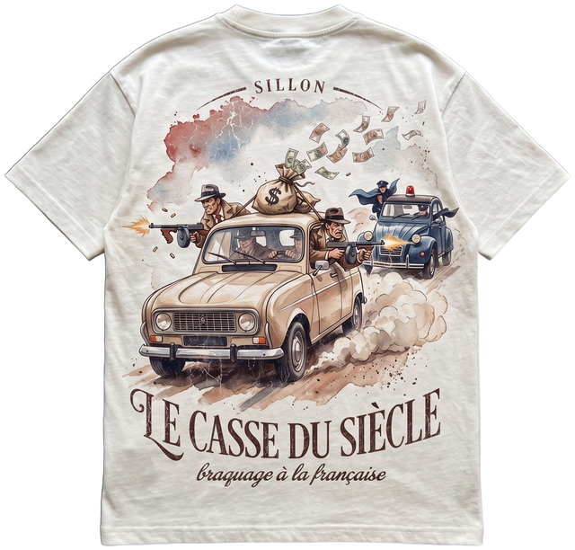 Tee lourd « Le Casse du Siècle » — écru — dos