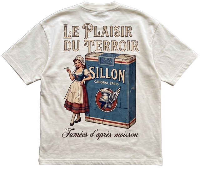 Tee lourd « Le Plaisir du Terroir » — écru — dos