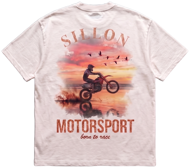 Tee lourd « Motorsport » — écru — dos