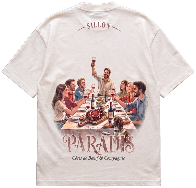 Tee lourd « Paradis » — écru — dos