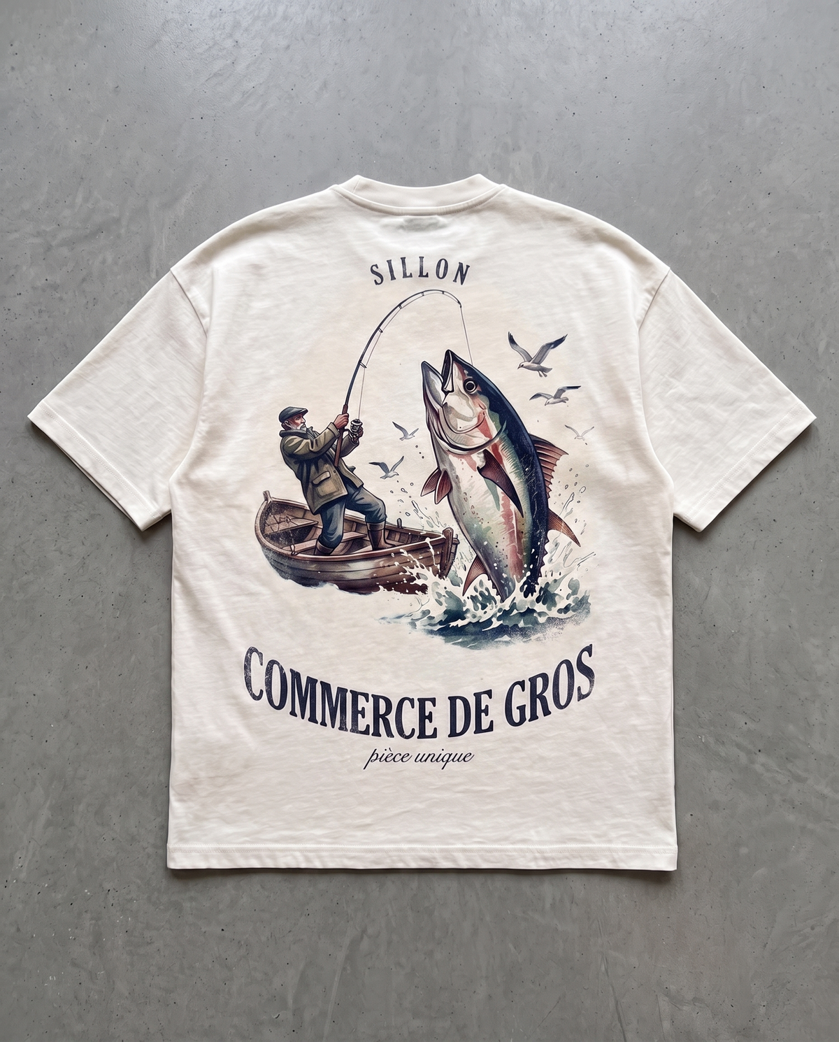 Tee lourd « Commerce de Gros » — écru