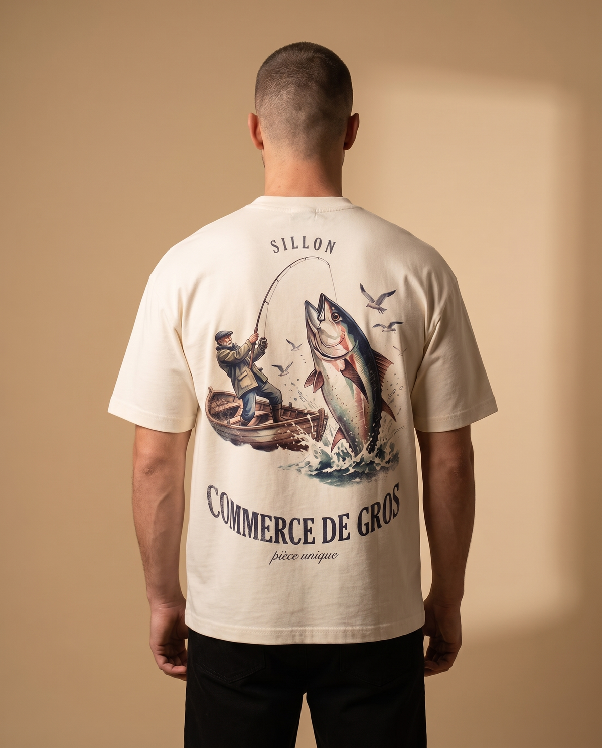 Tee lourd « Commerce de Gros » — écru
