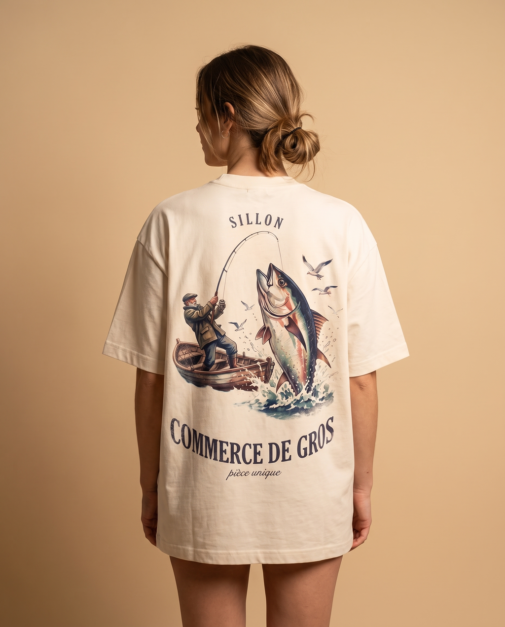 Tee lourd « Commerce de Gros » — écru