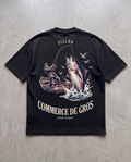 Tee lourd « Commerce de Gros » — noir délavé
