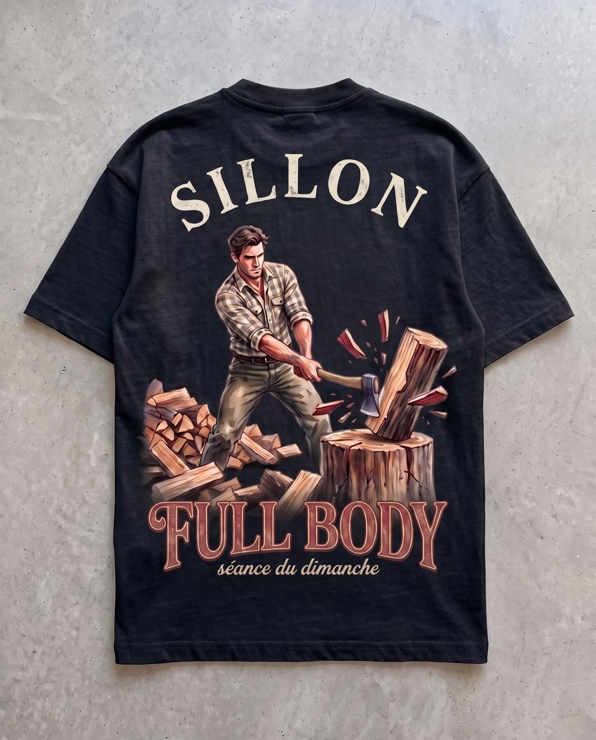 Tee lourd « Full Body » — noir délavé