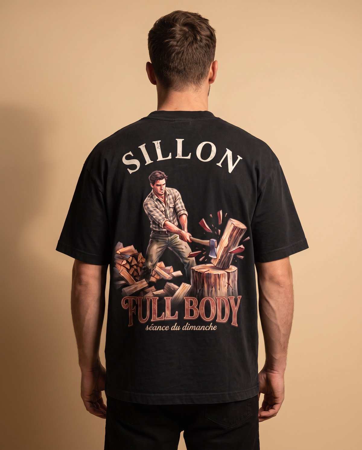 Tee lourd « Full Body » — noir délavé