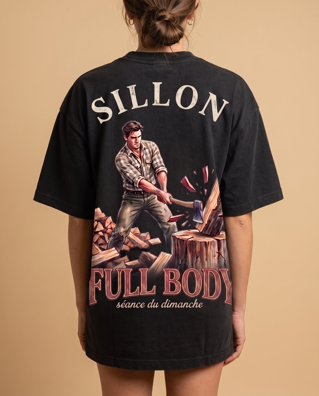 Tee lourd « Full Body » — noir délavé