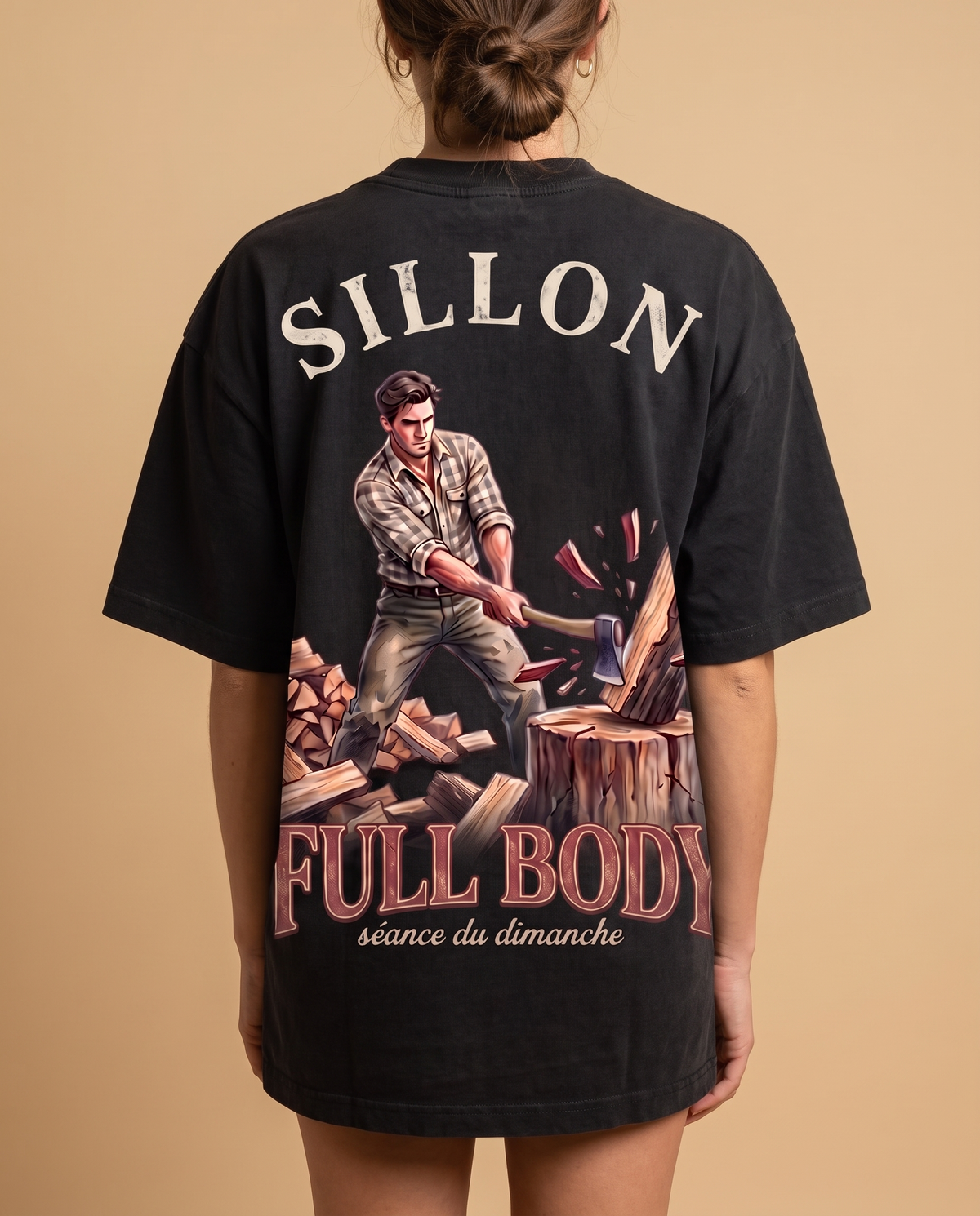 Tee lourd « Full Body » — noir délavé